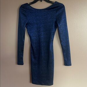 H&M Shimmering Blue Long Sleeve Dress